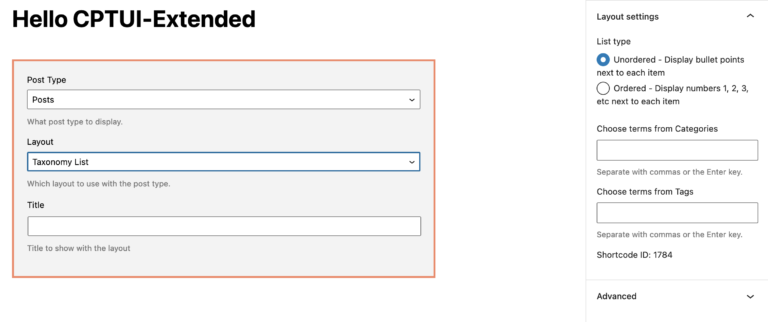 Taxonomy List Layout - Pluginize Docs